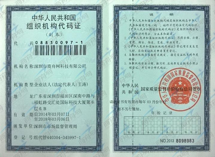 组织机构代码证